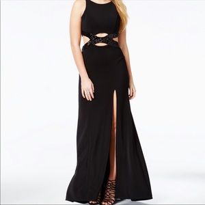 Emerald Sunday Sequin Embellished Cutout Gown